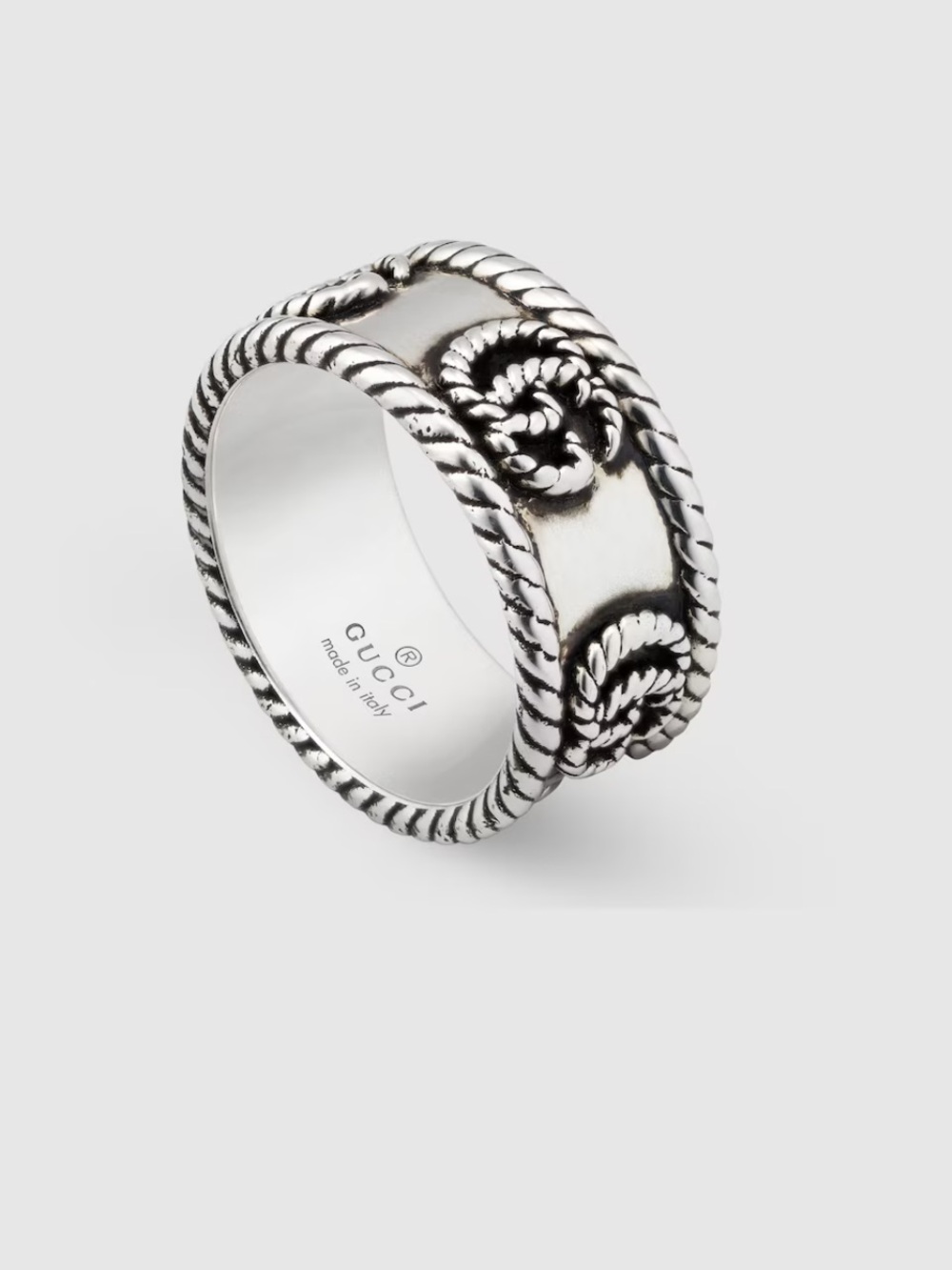 GUCCI MARMONT WIDE GG SILVER RING